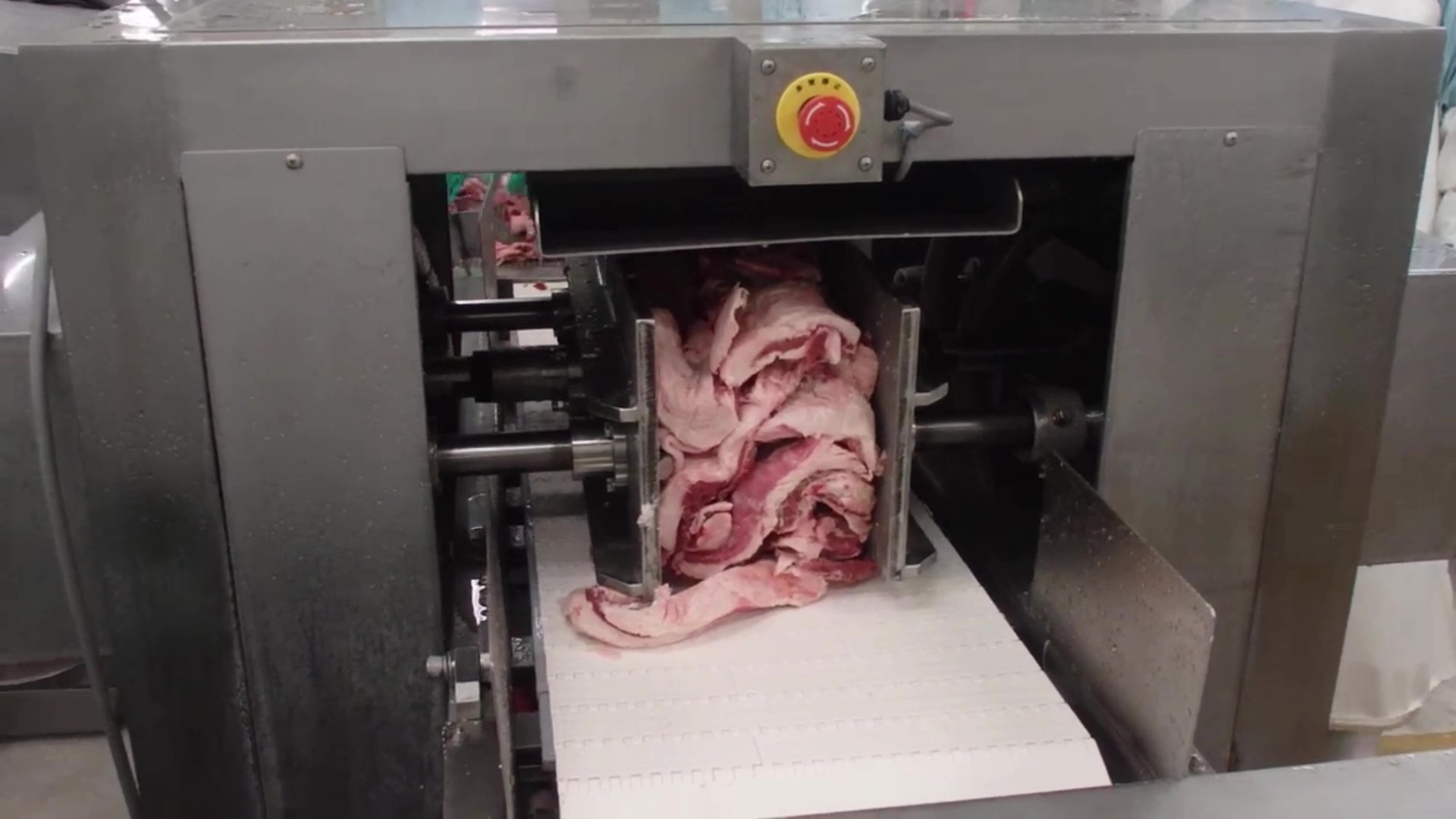 半解凍肉ブロックプレス解砕装置（大手食肉加工メーカー様）